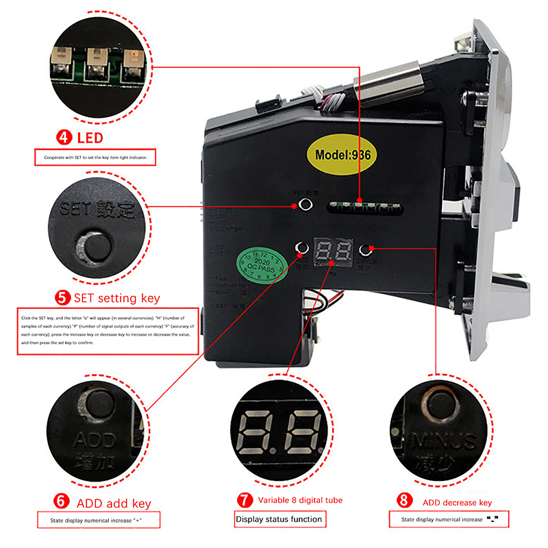 1 قطعة 616 متعددة عملة فتحة مت - مراجعة Arcade Ticket Machine وسعره